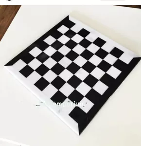 12 Zoll weißer Marmor Schachtischplatte Pietra Dura Inlay Lapis Kinder Spiel Kinder P7 - Bild 1 von 4