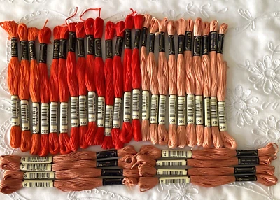 Anchor Mouline 8M Sticktwist Embroidery Floss Lot of 32 Asst Orange Series 330s - Image 1 of 4