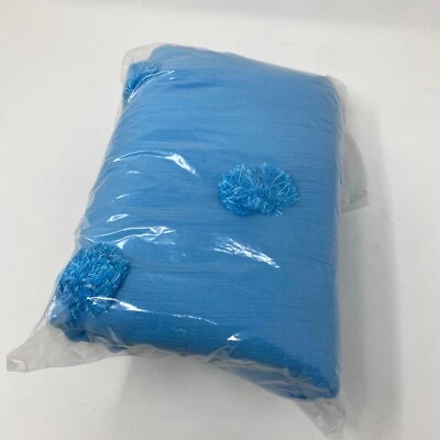 Almohada estándar Pottery Barn Teen Crinkle Puff azul farsa corbata pompón nueva sin etiquetas Foto 1 de 4