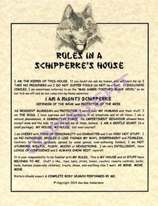 Rules In A Schipperke's House - Picture 1 of 1
