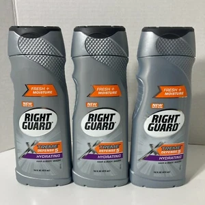 4 Bottles Right Guard Xtreme Defense Hydrating Hair & Body Wash DISCONTINUED - Picture 1 of 12