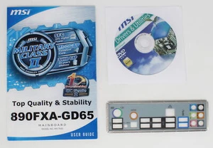 MSI 890FXA-GD65 MS-7640 V 3.0 SET Handbuch ATX IO Shield Slotblende CD (#19194) - Bild 1 von 1