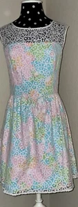 LILLY PULITZER - Vestido de mezcla de algodón sin mangas con estampado floral - Talla 4 - Imagen 1 de 4