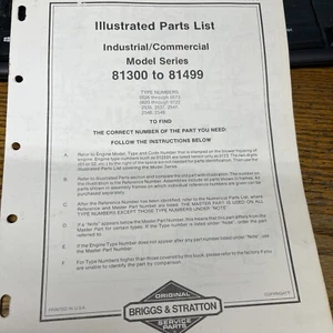 Briggs & Stratton Engine Models 81300 to 81499 Illustrated Parts Catalog List - Picture 1 of 2