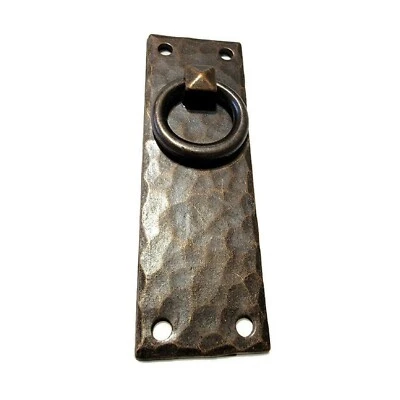 Hammered Brass Drawer Pull Mission -Arts & Crafts  Antique Copper Finish Antique - Image 1 of 3