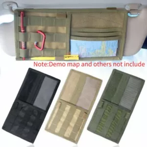 Tactical MOLLE Vehicle Visor Panel Car Sun Visor Organizer Storage Pouch CD Bag - Picture 1 of 11