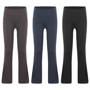 Kids Girls Bell-Bottomed Leggings Fitness Sweatpants Soft Yoga Pants Jeggings - Picture 1 of 33