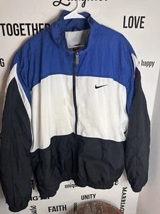 Nike Vintage 90's Pullover Full Zip Windbreaker Jacket Mens XXL White Tag Retro - Picture 1 of 12