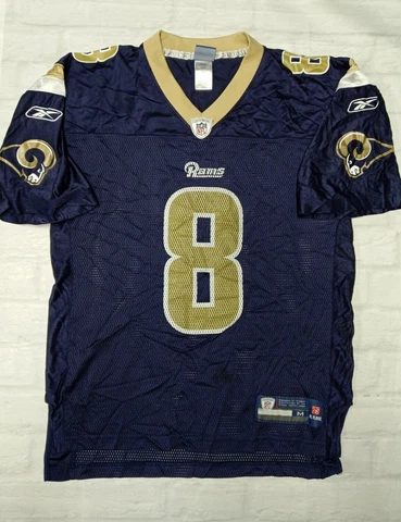 Reebok NFL Los Angeles Rams Jersey 8 Bradford in Blue Size M Cover