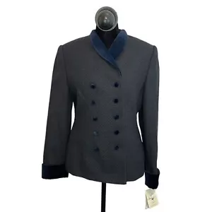 Nuevo con etiquetas Blazer Lord & Taylor 100% Puro Lana Doble Pecho Para Mujer Talla 2P - Imagen 1 de 12