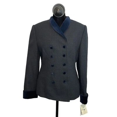 Blazer para mujer Lord & Taylor 100 % pura lana nueva doble botonadura talla 2P nuevo con etiquetas Foto 1 de 4