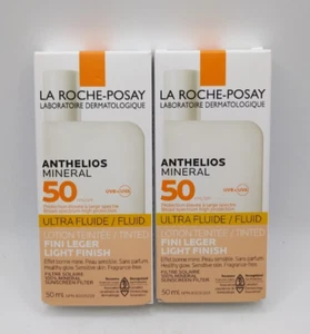 2X! La Roche-Posay Anthelios SPF 50 Tinted Facial Sunscreen Light Finish 50ml - Picture 1 of 3