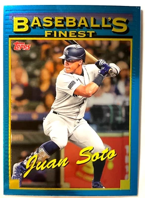 2024 Topps Finest Juan Soto Baseball's Finest Blue Refractor NY Yankees - Image 1 of 2