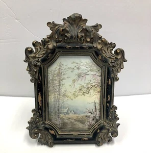 Cornice portafoto vintage in legno/composito ornato 4 x 6 10 x 7 - Foto 1 di 14