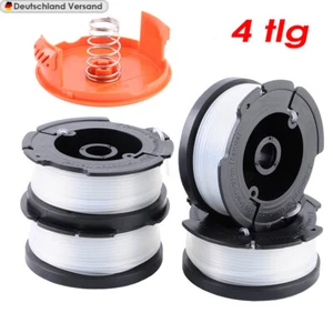 4x Spulen mit Spulendeckel Für Black Decker Rasentrimmer Trimmer Fadenspule Set - Bild 1 von 7