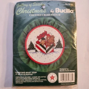Bucilla Stichgalerie Weihnachtsbär Reifen gezählter Kreuzstich - Bild 1 von 2