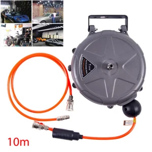 10m Etractable Air Hose Reel Auto Car Air Line Compressor Garage Workshop Tool - Picture 1 of 17