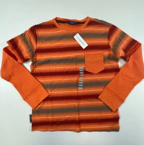 Naartjie Boys 100% Cotton Fiery Stripe Long Sleeve Pocket Casual T-Shirt Top 9 - Picture 1 of 5