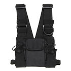 Nylon Walkie Talkie Chest Front Pack Pouch Holster Vest Rig Carry Bag Universal