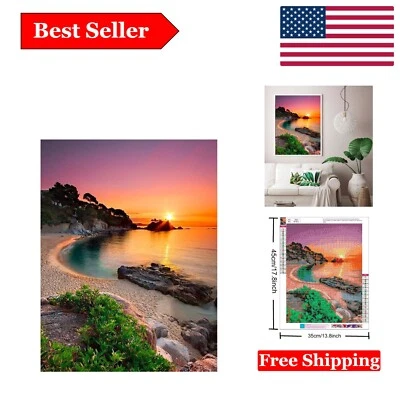 Escena de playa pintura diamante 5D ecológica hágalo usted mismo - Actividad familiar perfecta Foto 1 de 4