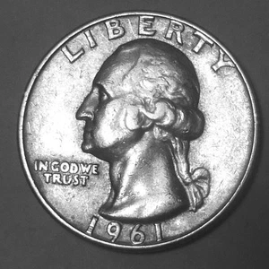1961-D Silver Washington Quarter BRILLIANT ALMOST UNCIRCULATED - Picture 1 of 5