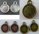 100 Silver/Gold/Copper/Bronze Round Photo Frame Charms 18x14.5mm 1471