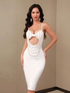 fashion nova Midikleid mit Perlenverzierung XS - Bild 1 von 6