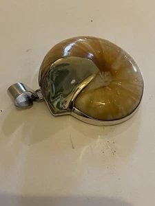 A LARGE NAUTILUS SHELL PENDANT STERLING SILVER FOR A CHAIN NECKLACE JEWELERY 925 - Picture 1 of 4