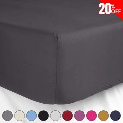 Lenzuolo Completo Extra Profondo 25 cm Singolo Matrimoniale Super King Size Lenzuola UK - Immagine 1 di 4