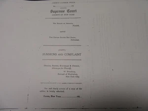 BSA vs The United States Boy Scout, fotocopia citación y queja EB01 - Imagen 1 de 1
