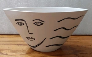 Donna Polseno Signed Studio Pottery Vase Abstract Art Womans Face Rare 8.25x4.5 - Picture 1 of 6