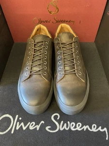 OLIVER SWEENEY, BRAND NEW , SIZE 9 , BROWN WAXY KUDU LEATHER , CUPSOLE TRAINER - Picture 1 of 15