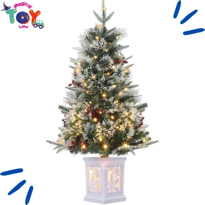 3 Ft Pre-Lit Christmas Tree, Artificial Christmas Trees with Lighting - Image 1 of 2
