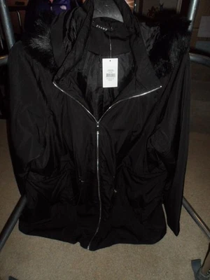 Evans black hooded Lightweight Coat Size 22 BNWT - Image 1 of 2