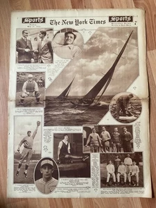 96 JAHRE ALT MEGA SELTEN AUTHENTISCH NEW YORK TIMES SPORT ABSCHNITT 5.10.1925 - Bild 1 von 14
