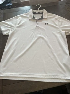 Under Armour WHITE Short Sleeve Casual Polo Shirt Men's XXL - Picture 1 of 4