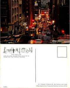 San Francisco Postcard - Powell Street Twilight Scene with Cable Cars - Picture 1 of 1