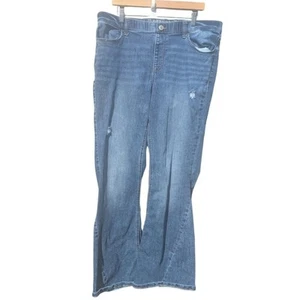 Minimal Distressed M jeans wide leg plus size 18w relaxed Boho Western summer - Picture 1 of 6