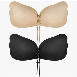Lot Of 2 Cmojsk Sticky Bra Backless Strapless Push Up Adhesive Lift Cup Size E - Picture 1 of 9