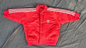 Vintage ADIDAS Bomberjacke. Säugling Kleinkind Baby Bahn. Rot / Weiß. Größe 18M - Bild 1 von 6