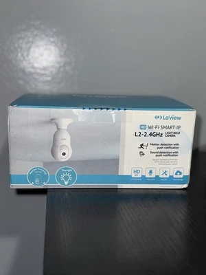 2 Pack LaView 4MP Bulb Security Camera 2.4GHz,360° 2K Cameras White  - Image 1 of 4