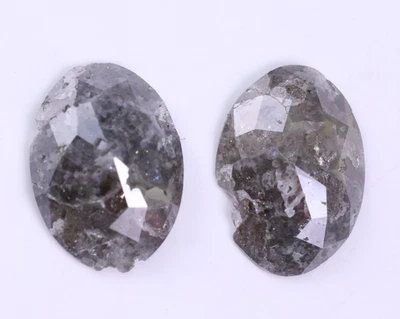 2.03 CT Salt And Pepper Diamond Natural Loose Diamond Oval Shape Diamond Pair - Image 1 of 4