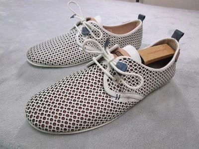 Pikolinos Shoes Womens Size 10.5 White Blue Perforated Oxford Lace Up 917-4549 - Image 1 of 4