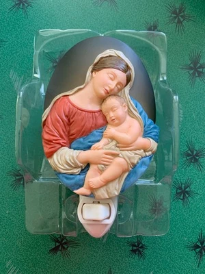 Ibis & Orchid Design Flowers of Light Nightlight Virgin Mary with Child Unused - Image 1 of 4