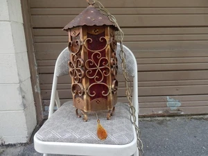 LANTERNA a sospensione vintage GOTHIC Regency VETRO 21" luce - Foto 1 di 17