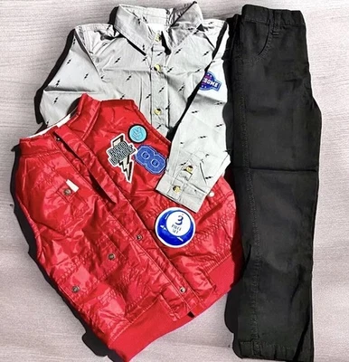 Kids Boys 3Pc Outfit Set Size 6 Button Shirt, Vest & Pants NEW Tags FREE SHIP - Image 1 of 4