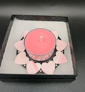 Candelabro con luz de té de flores hecho a mano con vela - Imagen 1 de 3