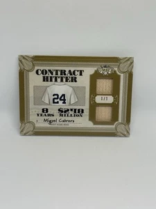 2022 Leaf Lumber Miguel Cabrera 1/1 Gold Game Usato Bat Relic Contract Hitter SSP - Foto 1 di 3