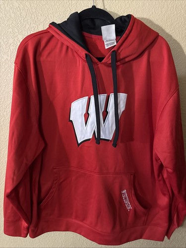 VETEMENTS Felpa con cappuccio uomo Wisconsin Badgers Pro Edge XL rossa manica lunga