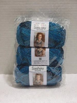 LOT OF 3 NEW SKEINS OF RED HEART BOUTIQUE SASHAY MEDITERANEAN YARN BLUES - Image 1 of 4